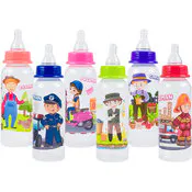 Baby Bottles with Covers - 8 oz, Six Pack