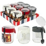 Glass Spice Jars with Plastic Lid - 14.3 oz, 3 Colors