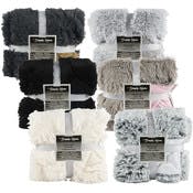 Faux Fur Blankets - 6 Assorted Colors, 60" x 80"