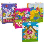 Easter Gift Bags - 13" H, 4 Bright Color Assortments