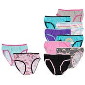 Girls' Panties - Assorted Designs, Sizes XS, Small & Medium, 10 Pack
