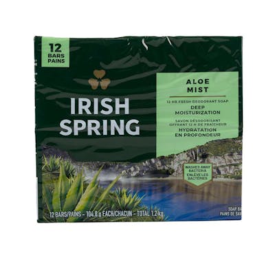 Irish Spring Aloe Mist Bar Soap - 12 Pack, 3.7 oz