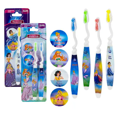 Fairytale Princess Kid's Toothbrushes, Soft - 2 Pack