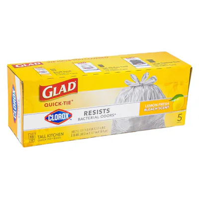 Glad Quick-Tie Tall Kitchen Trash Bags - Lemon Scent