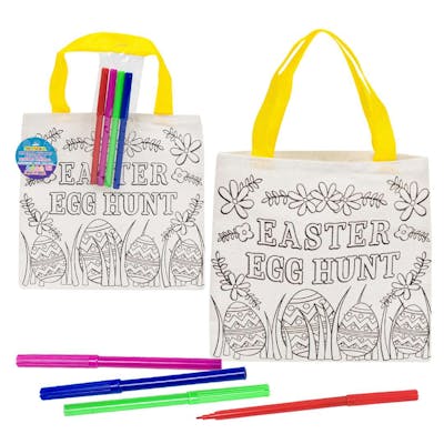 Craft Easter Bags - Ready to Color, 8", with 4 Pack Markers