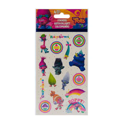 Trolls DreamWorks Stickers - Assorted, 4 Sheet