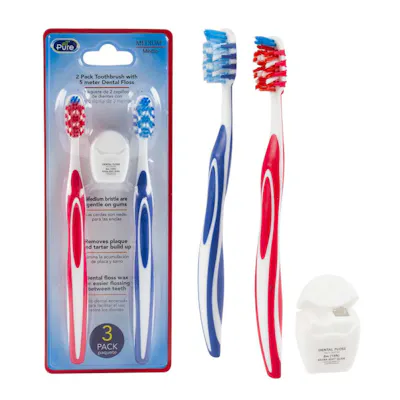 Toothbrush and Dental Floss Kits - 3 Pieces