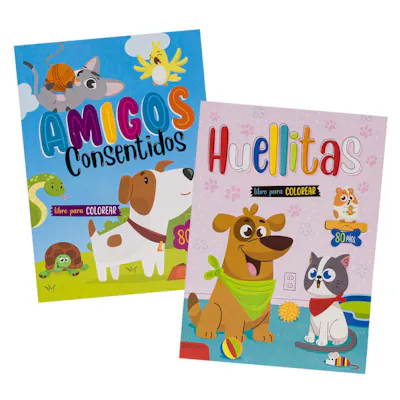 Spanish Pets Coloring Books, 80 Pages - Two Titles