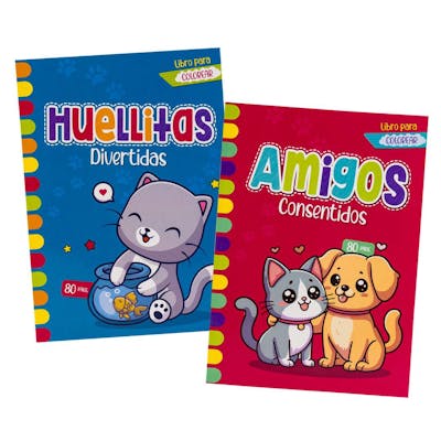 Huellitas Divertidas &amp; Amigos Consentidos Coloring Books, Spanish - 80 Pages