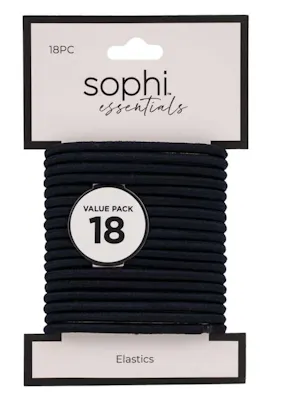 Sophi Essentials Elastic Hair Ties - 18pk