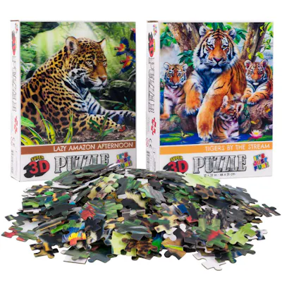 3D Amazon Animals 300-Piece Puzzle - Assorted