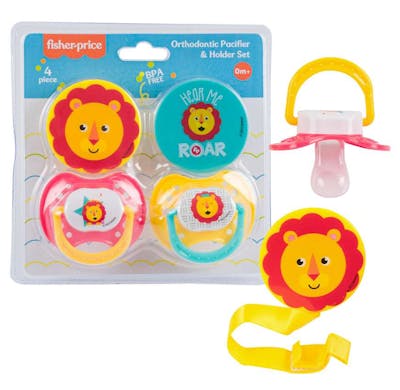 Fisher Price Pacifier &amp; Clip Sets - Lions, 4pk