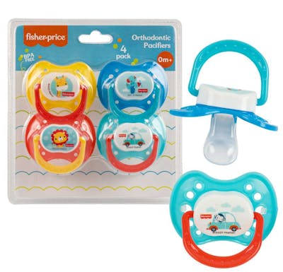 Fisher Price Pacifiers - Assorted, 4pk