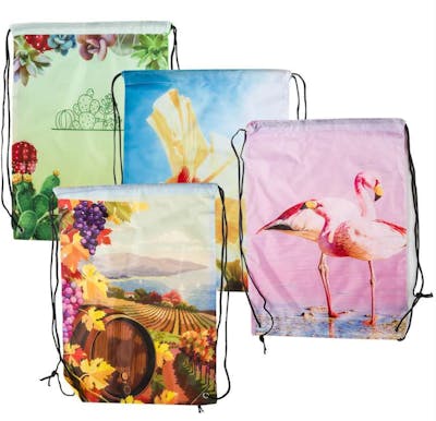 Drawstring Cinch Bags - 18", 4 Assorted Prints