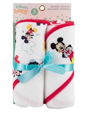 Disney Hooded Towel Sets - Red &amp; White, 2 Pk