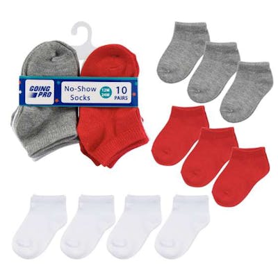 Boys' No-Show Socks - Assorted, 12-24M, 10 Pk