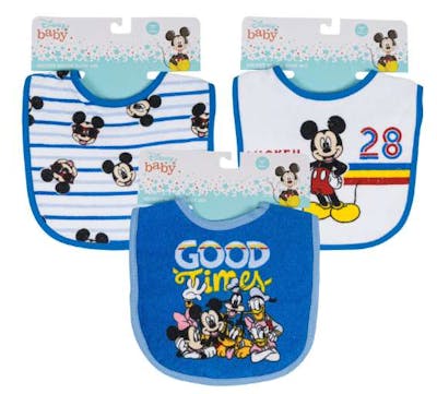Disney Mickey Mouse Bibs - 3 Assorted