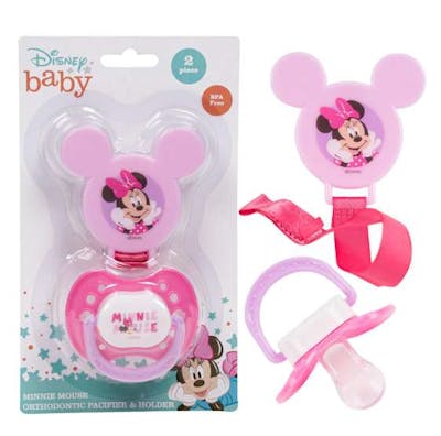 Disney Pacifier &amp; Clip Sets - Hot Pink, 2pk