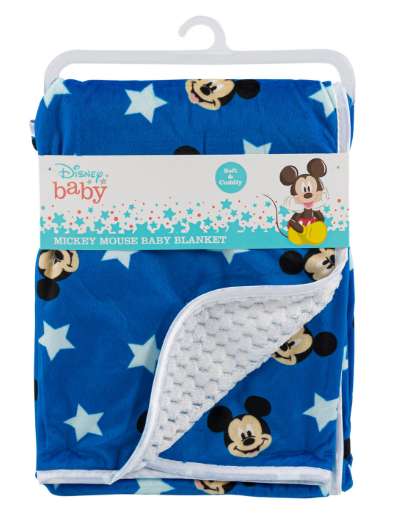 Wholesale Disney Baby Blankets - Mickey Mouse, Blue, 30