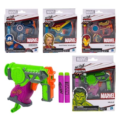 Marvel Nerf Gun, Assorted - 4 Piece