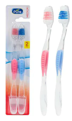 Toothbrushes with Cap - 2 Pack