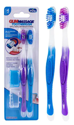 Toothbrushes with Cap - 2 Pack, Assorted