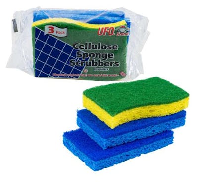Cellulose Sponge Scrubbers - 3 Pack