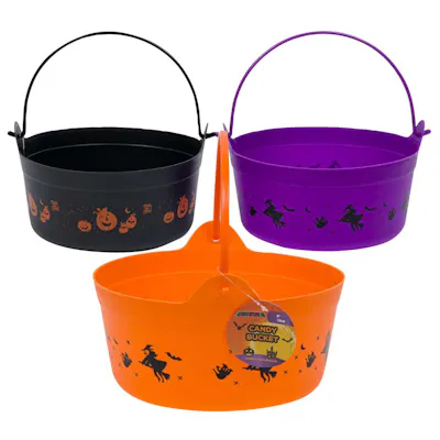 Halloween Buckets, 5" - Assorted