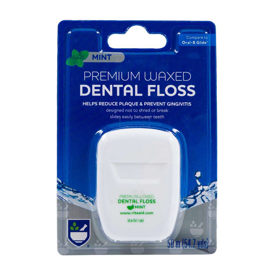 Premium Mint Waxed Dental Floss - 54.7 Yards