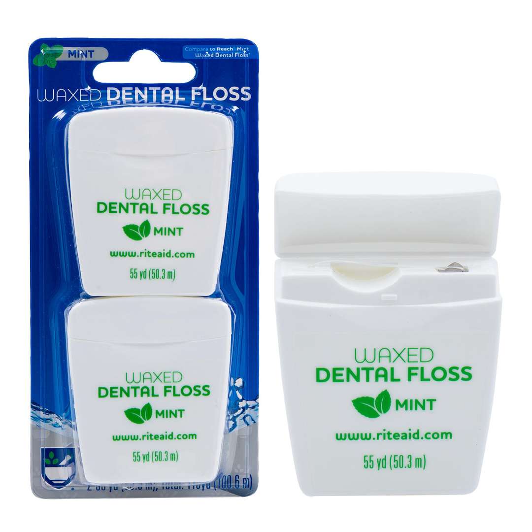 Waxed Mint Dental Floss, 2 Pack - 55 Yards