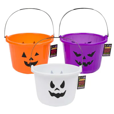 Halloween Pumpkin Bucket, Assorted - 8"