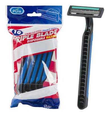 Men's Triple Blade Disposable Razor - 10 Pack
