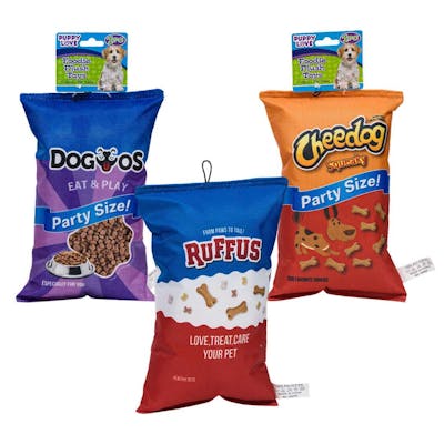 Chip Bags Pet Toys - 3 Assorted Designs