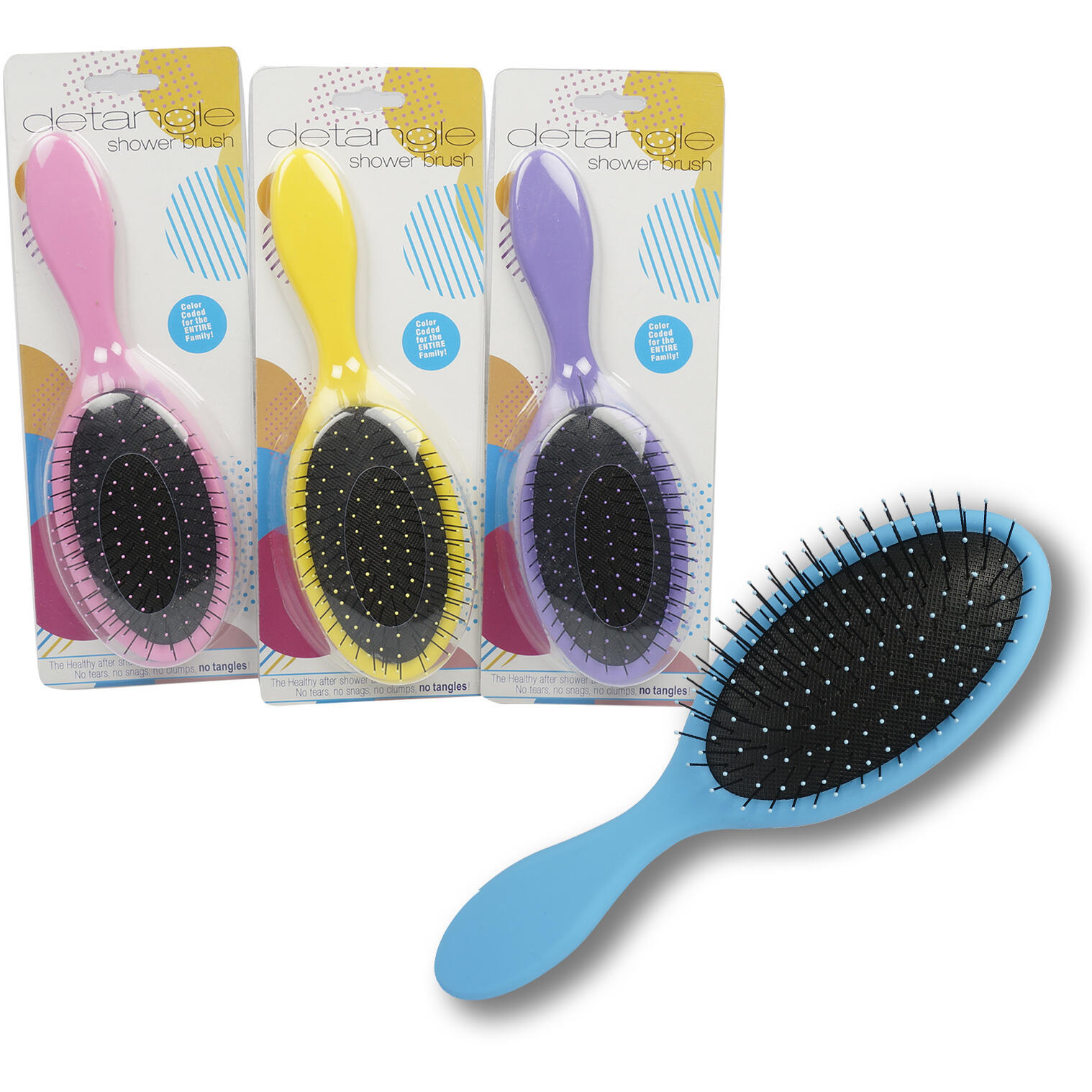 Wholesale Plastic Hair Brush Assorted (SKU 2332362) DollarDays