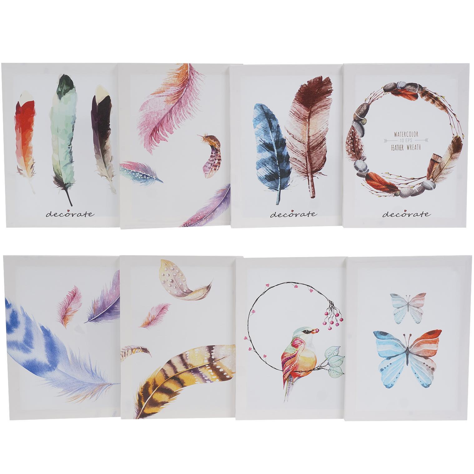 Wholesale Assorted Feather Canvas Wall Art 11.81 X 15.74" (SKU