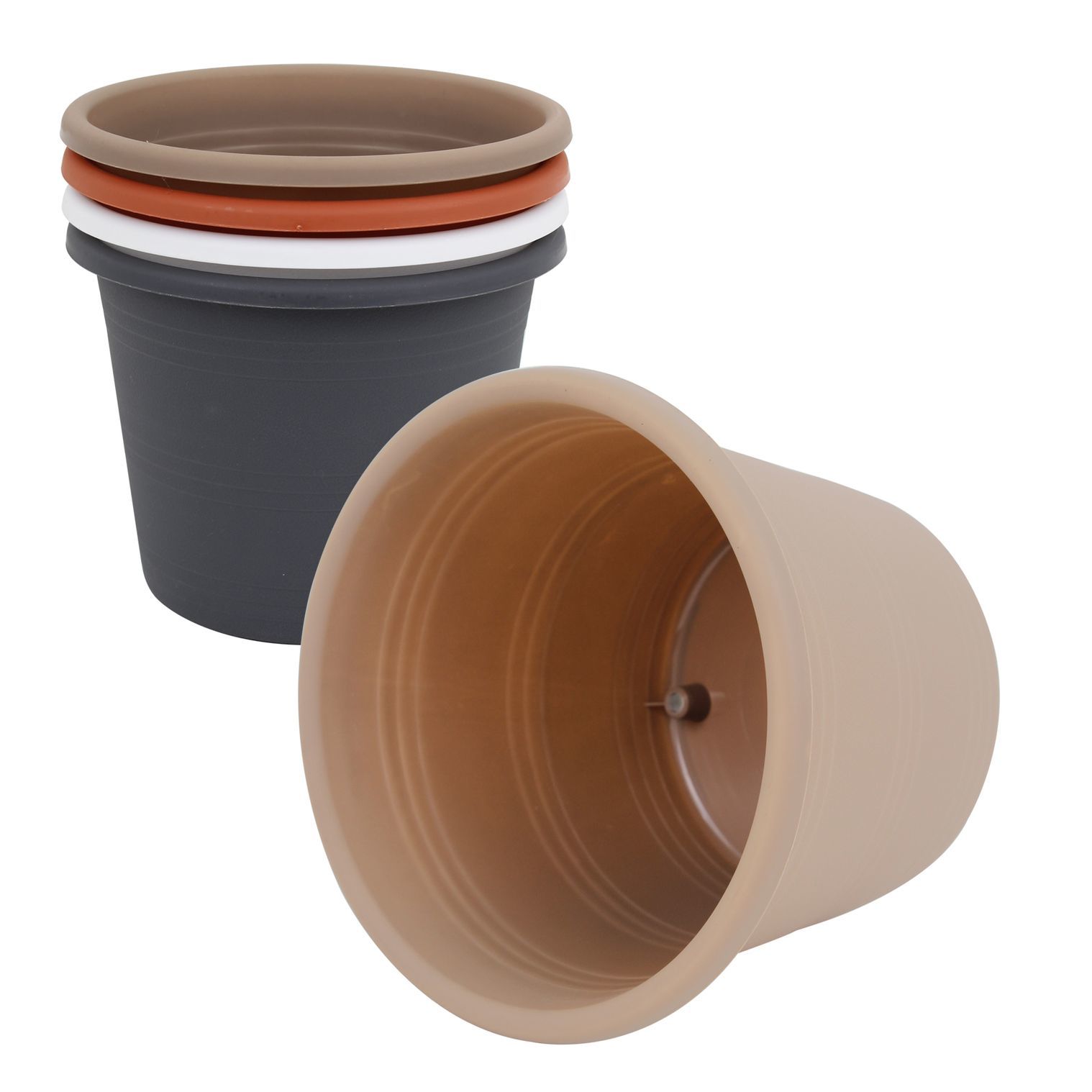 Wholesale 8" Plastic Lined Planter Assorted Colors (SKU 2338395) DollarDays