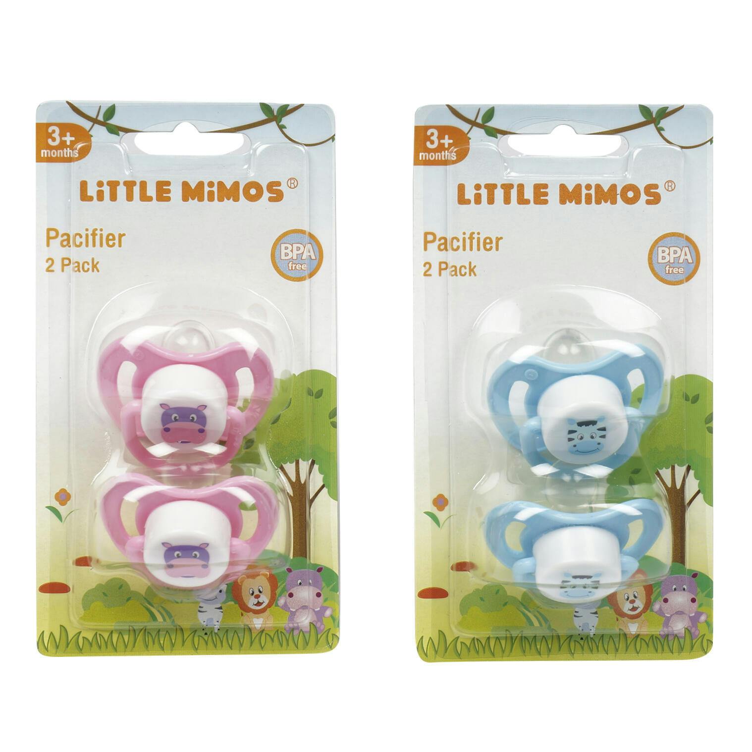Wholesale Little Mimos Silicone Pacifier 2 Pack Blue/Pink (SKU