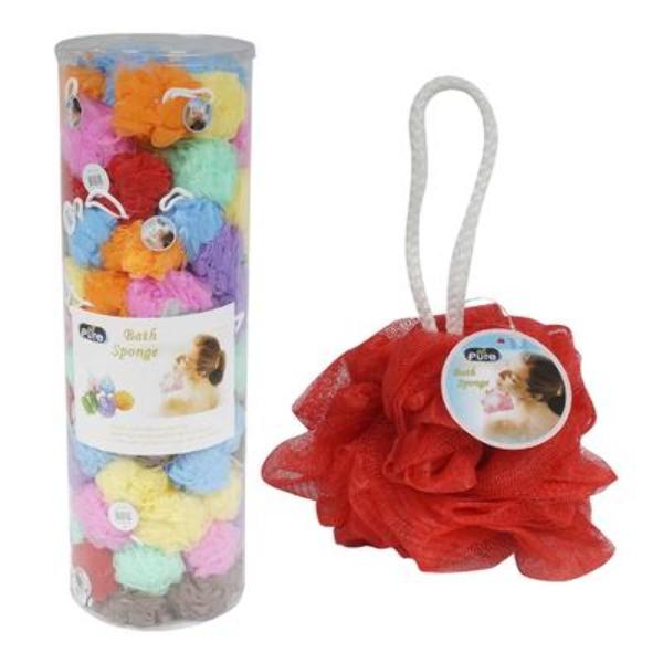 Wholesale 8 Assorted Solid Bath Sponges with Rope DollarDays