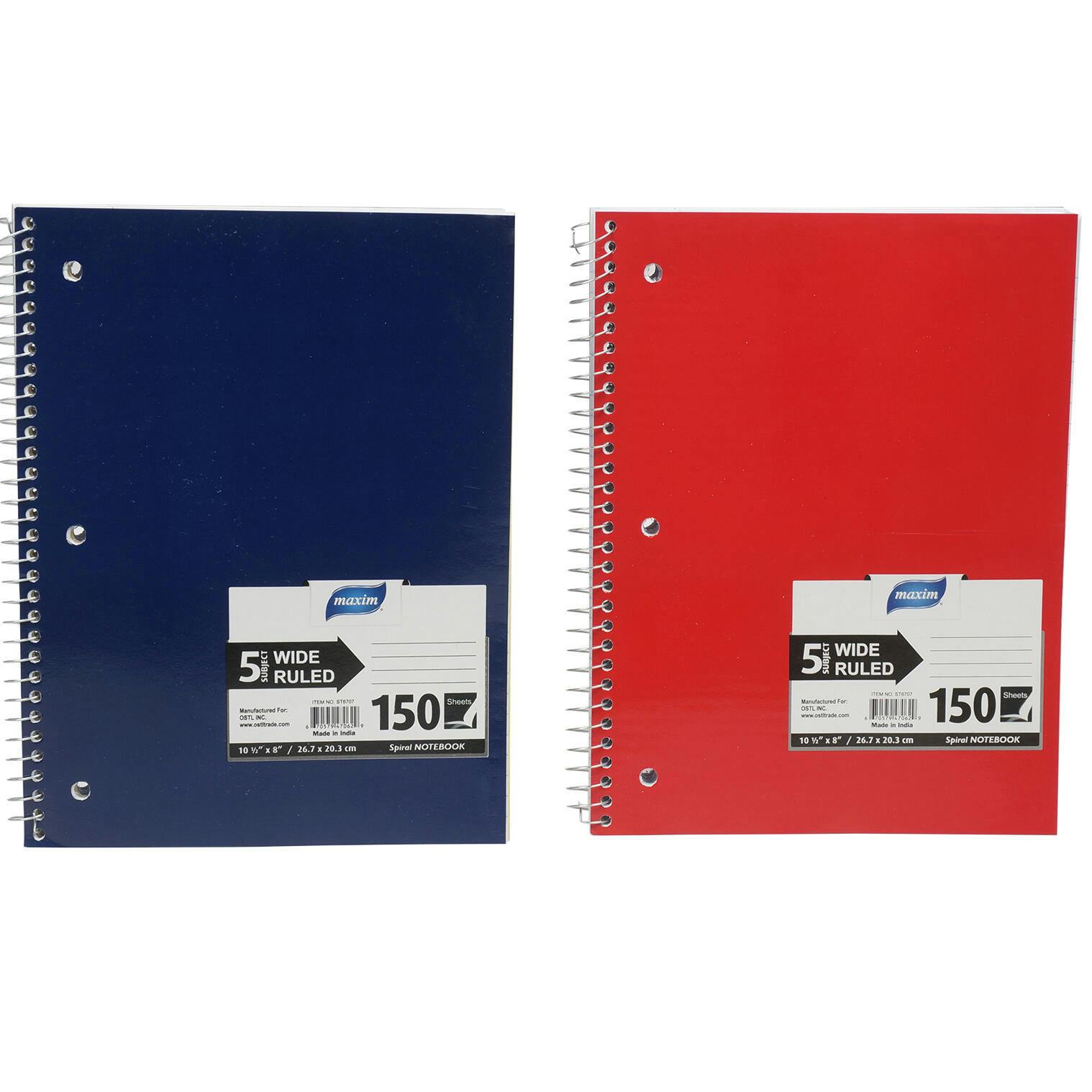Wholesale Wide Ruled Notebook 150 Pages 5 Subject SKU 2337196 DollarDays