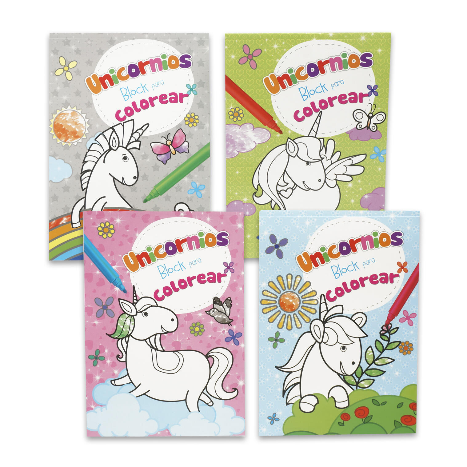 Wholesale 48 Page Spanish Unicorn Coloring Pad - Assorted (SKU 2342594