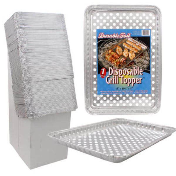 Wholesale Aluminum Grill Topper Silver, Disposable, 15" x 10"
