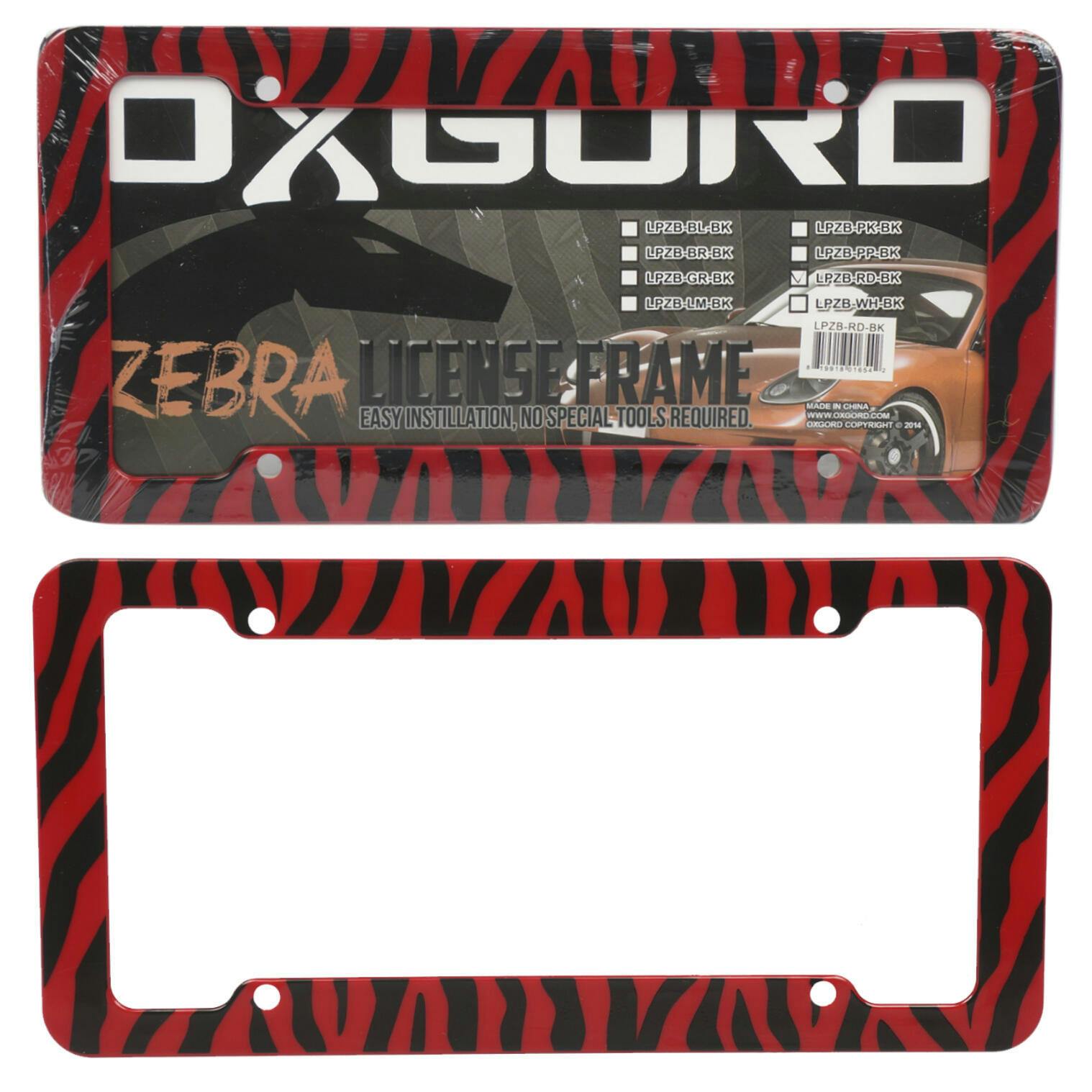 Wholesale License Plate Frame Red Black Zebra (SKU 2338227) DollarDays