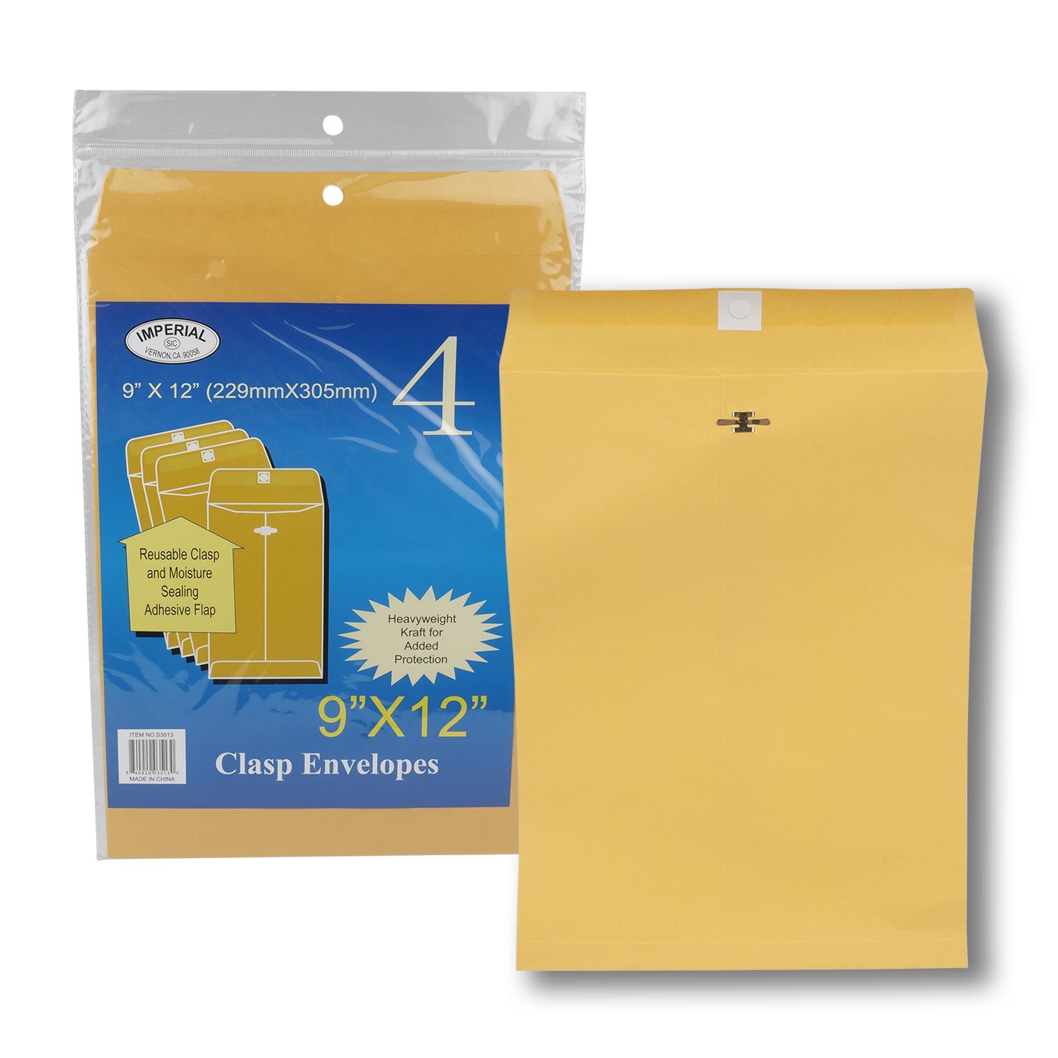 Wholesale Orange Clasp Envelope 9 x 12" 4 Pack (SKU 2335380) DollarDays