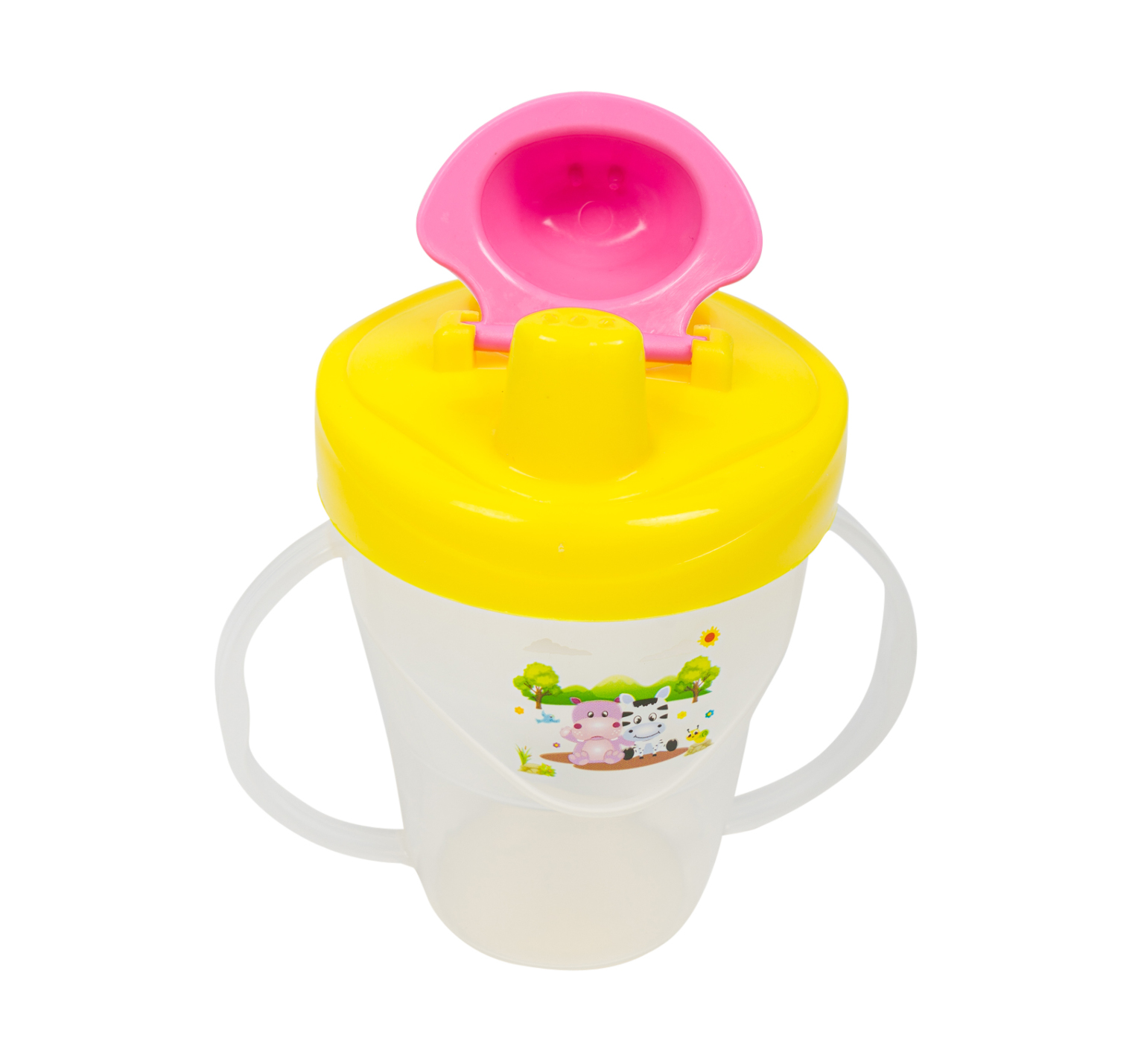 Wholesale Two-Handle Sippy Cups - 7 oz, Blue & Pink