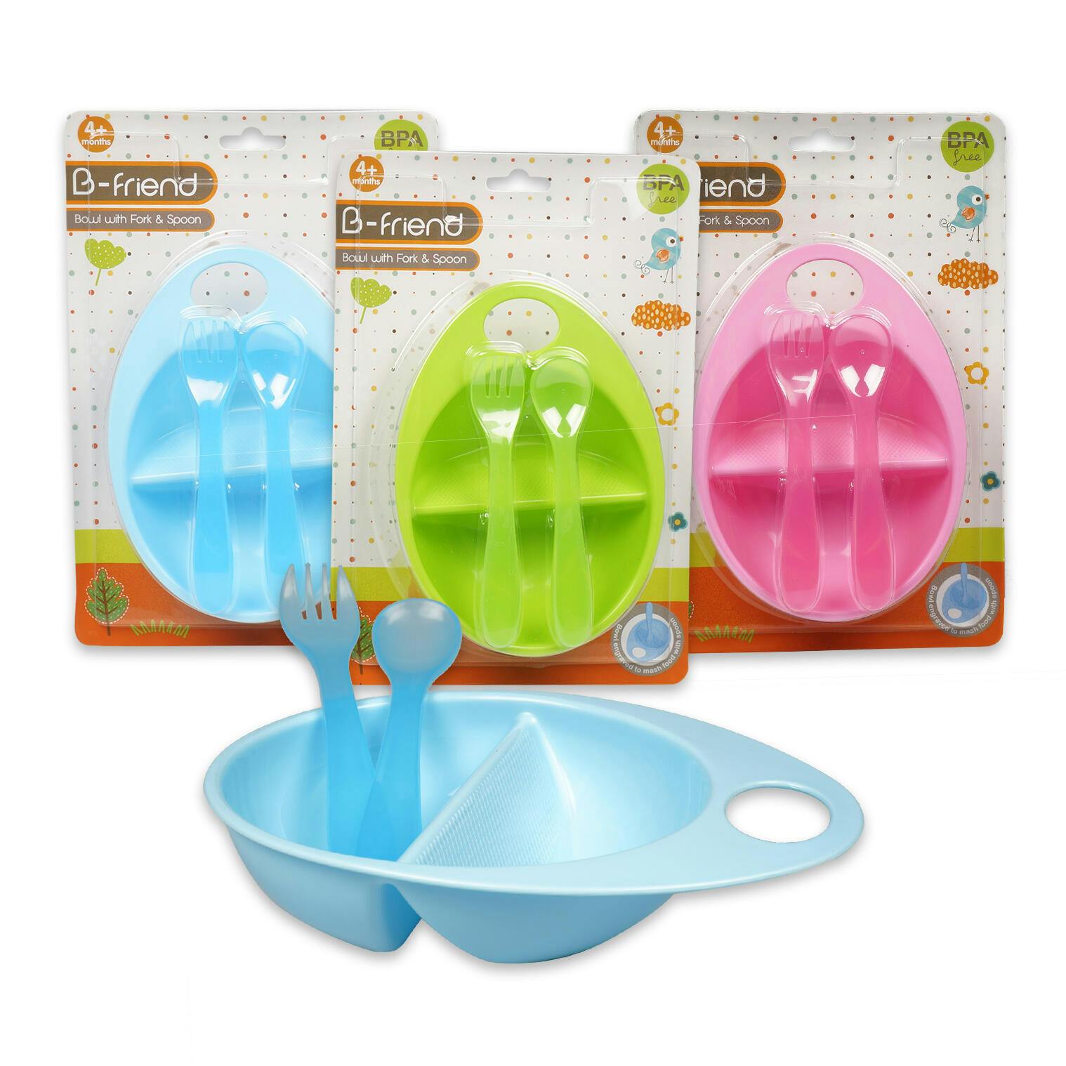 Wholesale Baby Bowl with Spoon and Fork Set Assorted Colors (SKU 2342701) DollarDays