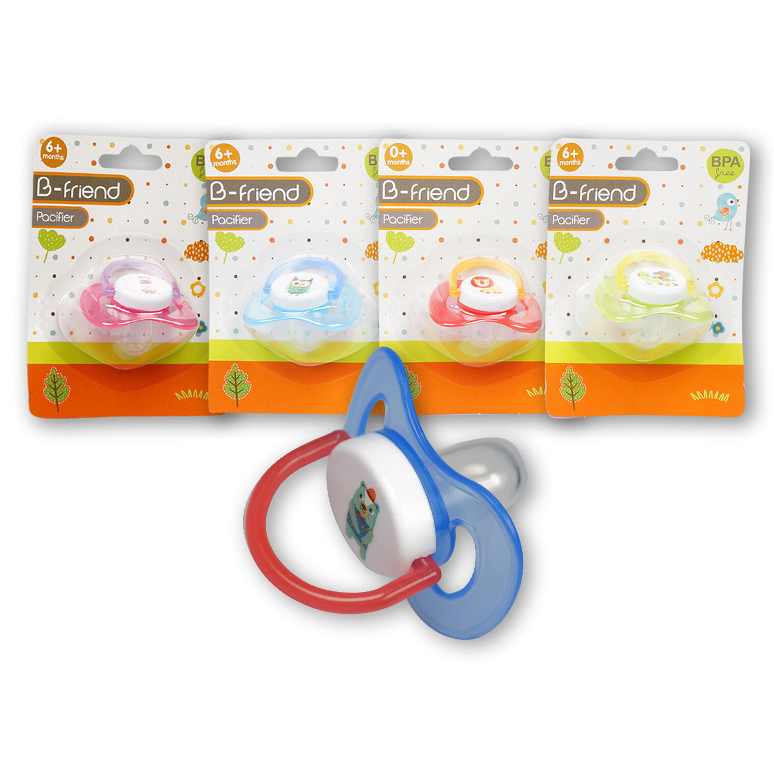 Wholesale B-Friend Pacifier - Assorted Colors, Silicone, BPA Free