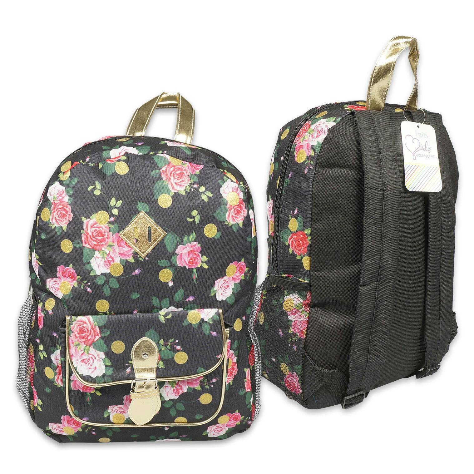 leather flower backpack