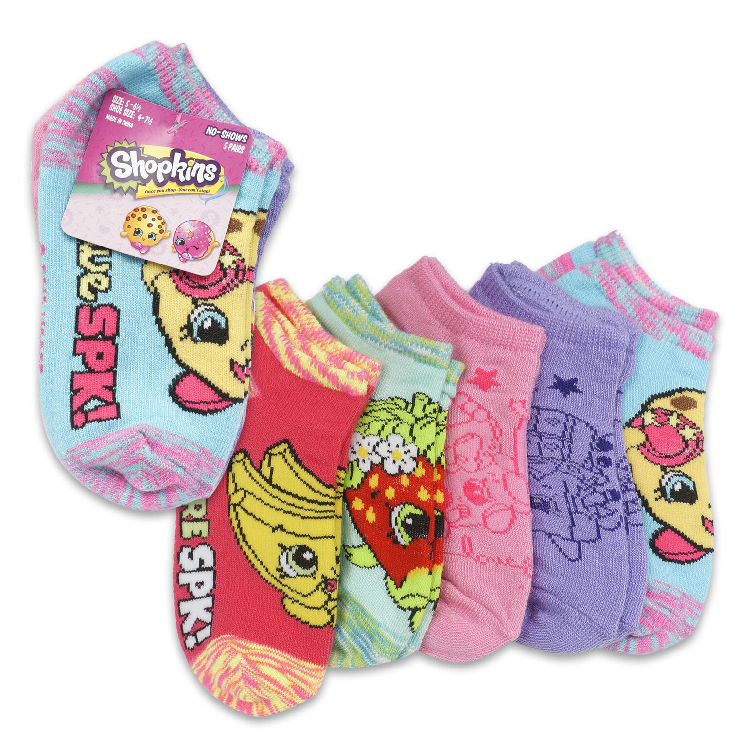 Shopkins Girls CHRISTMAS Crew Socks Size 6-8.5-1 Pair~NEW~HOBBY LOBBY~FREE S&H 