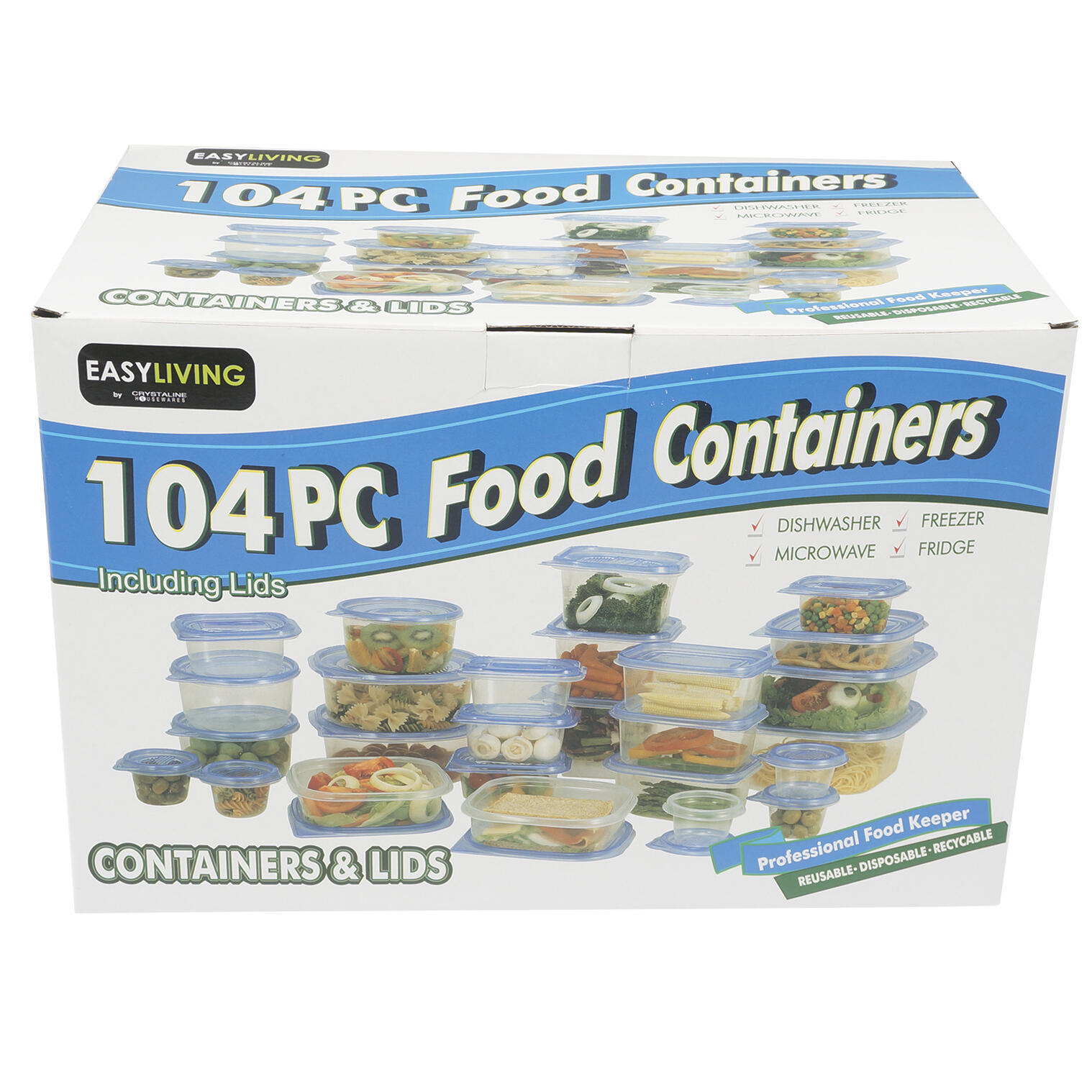 Wholesale 104 Piece Reusable Food Containers with Lids DollarDays