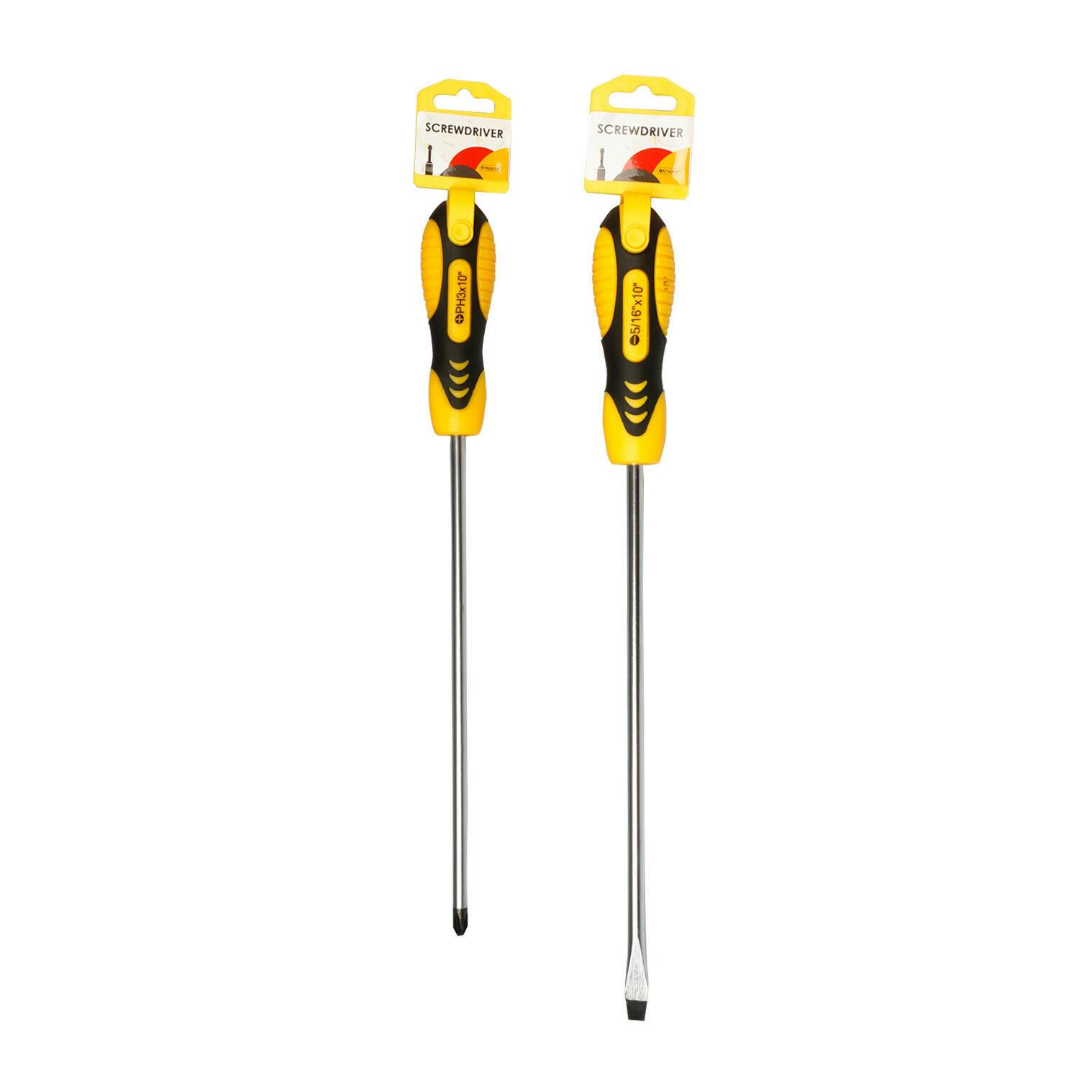Wholesale 14.37" Black Yellow Screwdrivers Phillips Flat Head (SKU